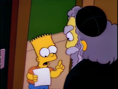 Bart goes to Rabbi Krustofki's house
